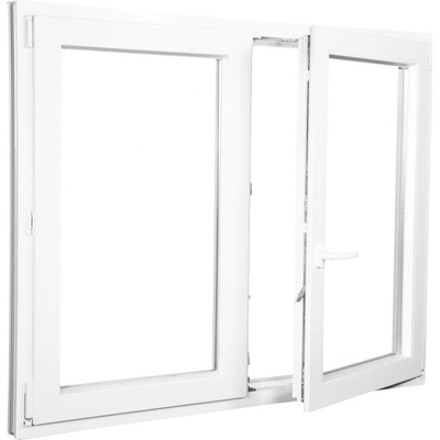 Aluplast Plastové okno dvoukřídlé bílé 1800 x 1300 mm Pravé, Trojsklo Ug= 0,7
