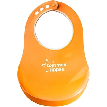 Tommee Tippee Мек и гъвкав лигавник с джоб и 4 позиции за закопчаване Tommee Tippee Comfi Neck Bib 6 м+ - оранжев (TT.0230)