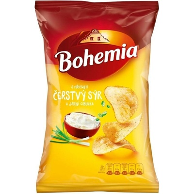 Bohemia bramborové lupínky Čerstvý sýr a jarní cibulka 130 g