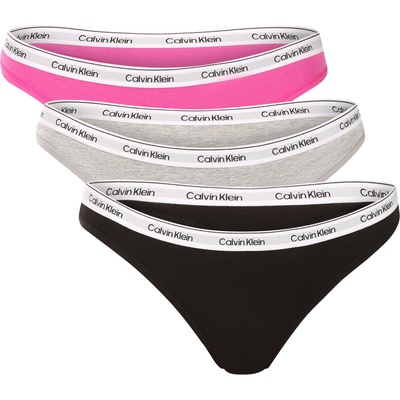 Calvin Klein 3PACK dámske tangá viacfarebná (QD5209 FQN)