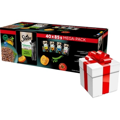 SHEBA Nature’s Collection Výběr příchutí + Překvapení pro kočku 40x85 g