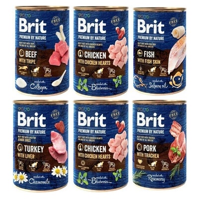 Brit Premium by Nature Mix príchutí 6 x 400 g