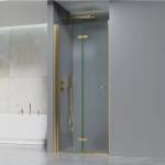 Inter Ceramic Стъклен параван за баня 114, сгъваем, златен мат 90х200 см или 100x200 см