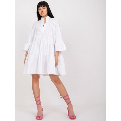 Volné bavlněné mini šaty RO SK ELB 2317.22 white