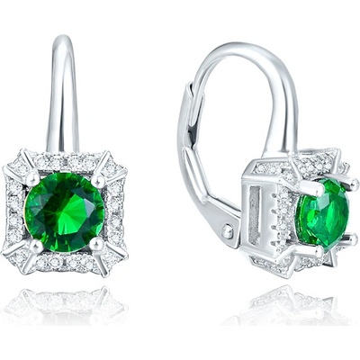 Olivie strieborné náušnice GREEN 4856