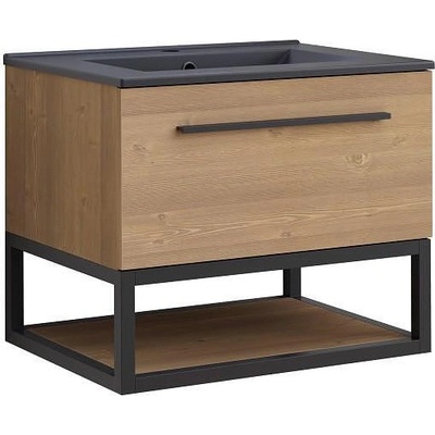 Inter Ceramic Конзолен PVC шкаф СИМОН 6050-039+УМИВ. 6066G, Inter Ceramic, 61x46x52см (BG 6050-039+УМИВ.6066G СИВ МАТ)