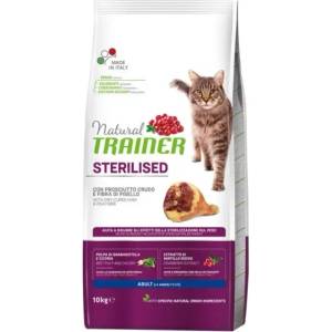  Natural Trainer Cat Sterilised Dry-Ham вкусна храна - 10кг
