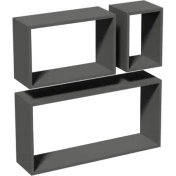 Image 1 of DOMAX ЕТАЖЕРКИ ПРАВОЪГЪЛНИ frs 1 600/380/170мм СИВ К-КТ 3бр (67912 , 66656)