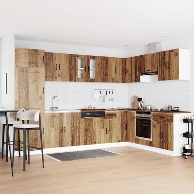 vidaXL Кухненски шкаф с врата Kalmar Старо дърво 80 x 46 x 81, 5 см (3315009)