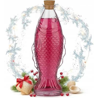 Bimberek Karafa 500 ml skleněná bezbarvá ve tvaru ryby