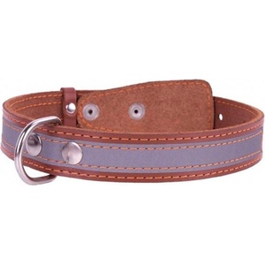 COLLAR Кожен рефлектиращ нашийник - 38 - 50см, 25мм - кафяв