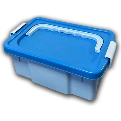 Plast Team Úložný box UNO 4 l s vekom a rukoväťou modrý 28 x 18 x 11 cm