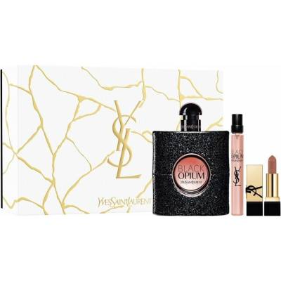 Yves Saint Laurent Black Opium SET: EDP 90 ml + EDP 10 ml + Rtěnka na rty 2g