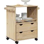 vidaXL Кухненска количка OTTA 59x45x80 см борово дърво масив (4013465)