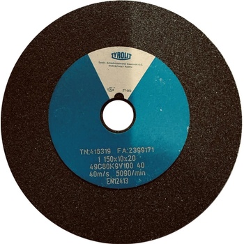 Tyrolit Brusný kotouč plochý 150 x 10 x 20 mm 49C80K9V40 T416319