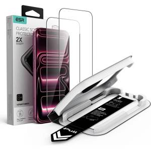 ESR Стъклен протектор ESR Tempered Glass UltraFit Classic (2 броя в комплект) - iPhone 18 Pro Max / iPhone 17 Pro Max - Черен
