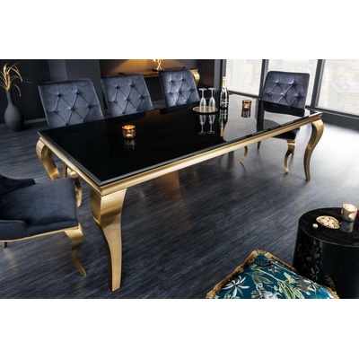 Bighome Modern Barock 180 cm tvrdené opálové sklo čierne zlaté