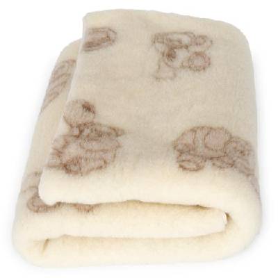 Jako v peřince Dětská deka z ovčí vlny merino Méďa 70x100