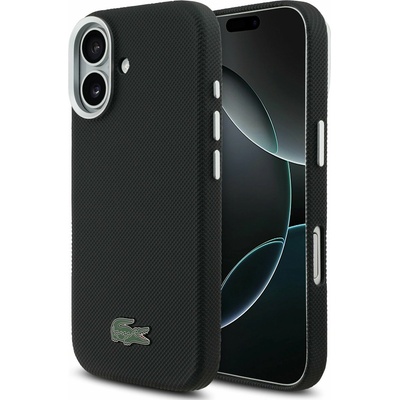 Lacoste PVC Iconic Petit Pique Metal Logo MagSafe Задний Чехол для iPhone 17 Black Lacoste | Cheren | МЪЖЕ | UNI