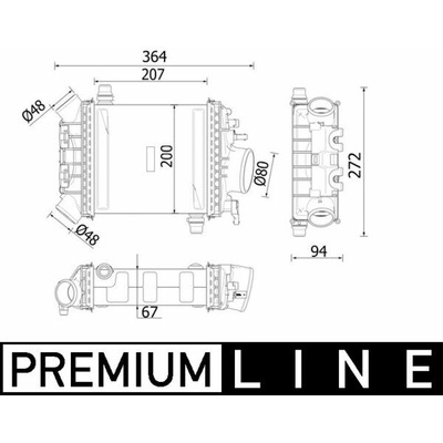 Chladič plniaceho vzduchu MAHLE ORIGINAL CI 547 000P (CI547000P)
