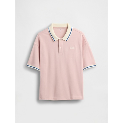 GAP Детска oversize поло тениска с лого GAP GAP | Rozov | Момчешки | XS