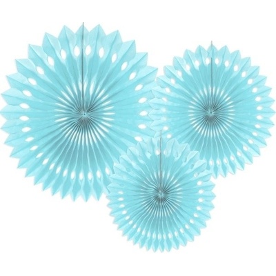 PartyDeco Dekorační rozety světle modré – Zboží Dáma