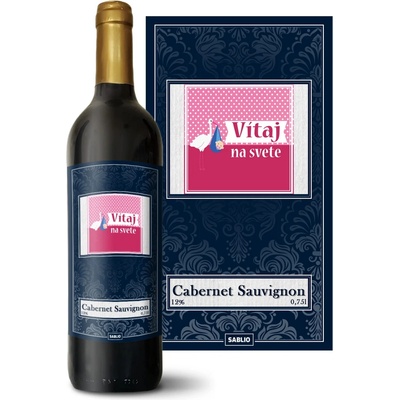 Sablio Vitaj na svete 4 Cabernet Sauvignon Červené víno 12 % 0,75 l (holá fľaša)