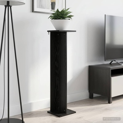 vidaXL Стойка за растения Черен дъб 25 x 25, 5 x 100, 5 см (899628)