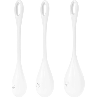 Satisfyer Yoni Power 1 - комплект геиша топчета - бял (3 части)