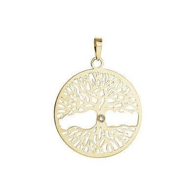 Evolution Group Zlatý 14 karátový přívěsek strom života s briliantem 14