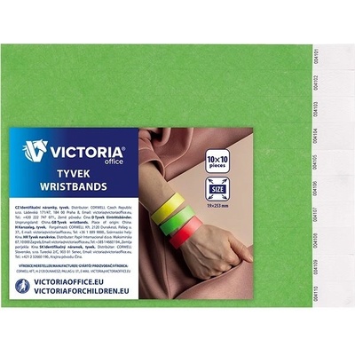 VICTORIA Identifikační náramky, 3/4, neon zelená, tyvek VICTORIA ,balení 100 ks 437904 – Zboží Dáma