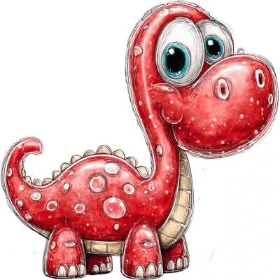 DTF nažehľovačka DTF transfer/nažehľovačka Dino červený Rozmer: A5