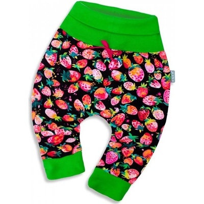 unuo Baggy tepláky Watercolor jahůdky na černé