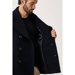 HUGO BOSS палто мъжко с вълна H-Hyde-Peacoat-264 (50576464)