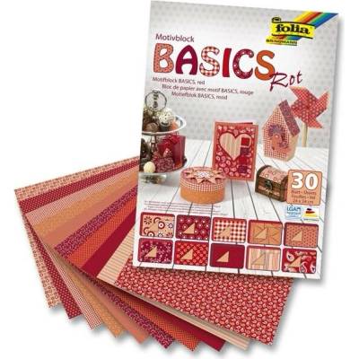 FOLIA Papír Kreativ - sada Basic červený