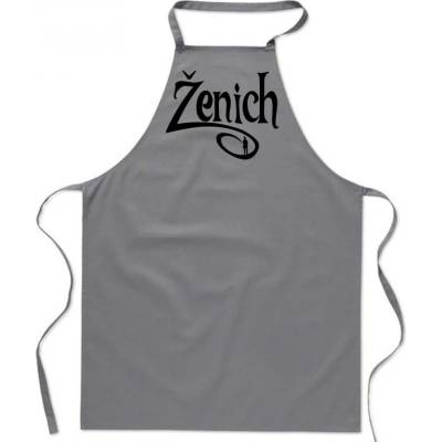 Povidlo.cz Zástěra Silueta Ženich Šedá