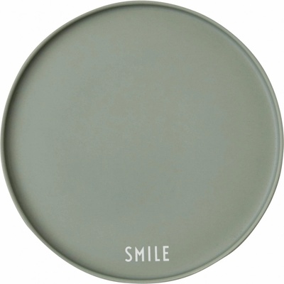 DESIGN LETTERS Porcelánový talíř Green Smile 21,3 cm zelená barva porcelán