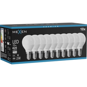 Mexen Nova 10x LED крушка E14, G45, 4W, неутрална - 4000K, 420 lm - L101-E14-0440-01x10 (L101-E14-0440-01x10)