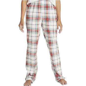 Дамски кариран поларен панталон-пижама в бяло