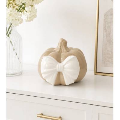 Keramická tekvica s mašľou 18 cm