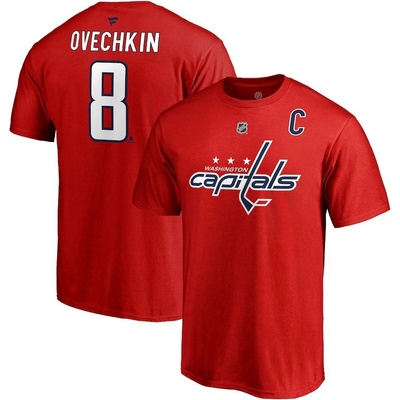 Fanatics pánské tričko #8 Alex Ovechkin Washington Capitals Stack Logo Name & Number