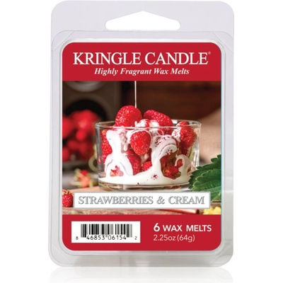 Kringle Candle Strawberries & Cream восък за арома-лампа 64 гр