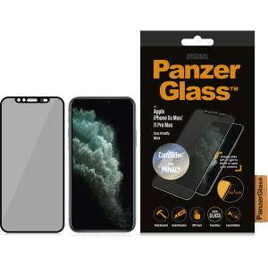 Panzer Стъклен протектор PanzerGlass за Apple iPhone Xs Max/11 Pro Max CaseFriendly CamSlider, Privacy - Черен