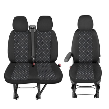 Тапицерия черна с бял шев за бус Peugeot Boxer, Fiat Ducato, Citroen Jumper 2015