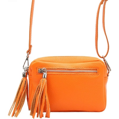 Vera Pelle malá kožená crossbody kabelka no. 76 oranžová