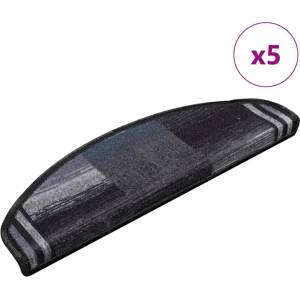 vidaXL Самозалепващи стелки за стълби, 5 бр, 65x21x4 см, черно и сиво - mystock - 65,07 лв