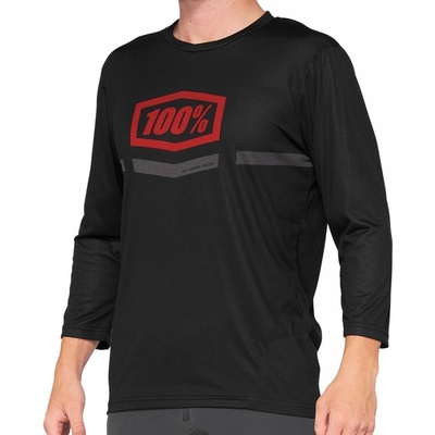100% Pánsky Airmatic 3/4 Sleeve Black/Red