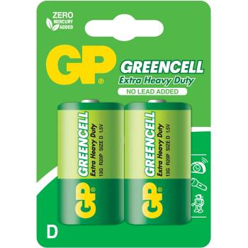 GP Batteries Цинк карбонова батерия R20 Greencell /2 бр. в опаковка/ blister 1.5V GP (GP-BM-R20)