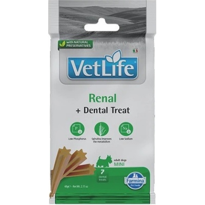 Farmina Vet Life Renal Dental Treat Mini - Дентални стикове за кучета от мини породи - 60 гр, Италия - KVN0006005