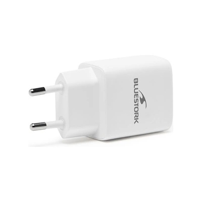 Bluestork Мрежово зарядно устройство Bluestork - PW-30-CA (USB-C, USB-A, 30W, бяло) (PW-30-CA)